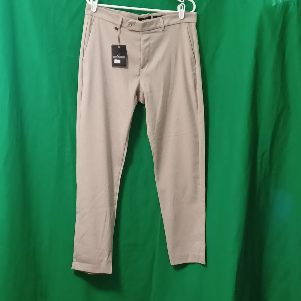 Blite Fashion Mens Beige Slim Fit Dress Pants Trousers Size 31 NWT